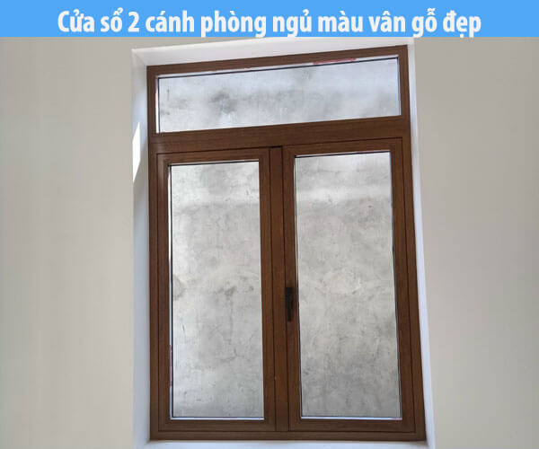 Cửa sổ  mở quay 2 cánh màu vân gỗ