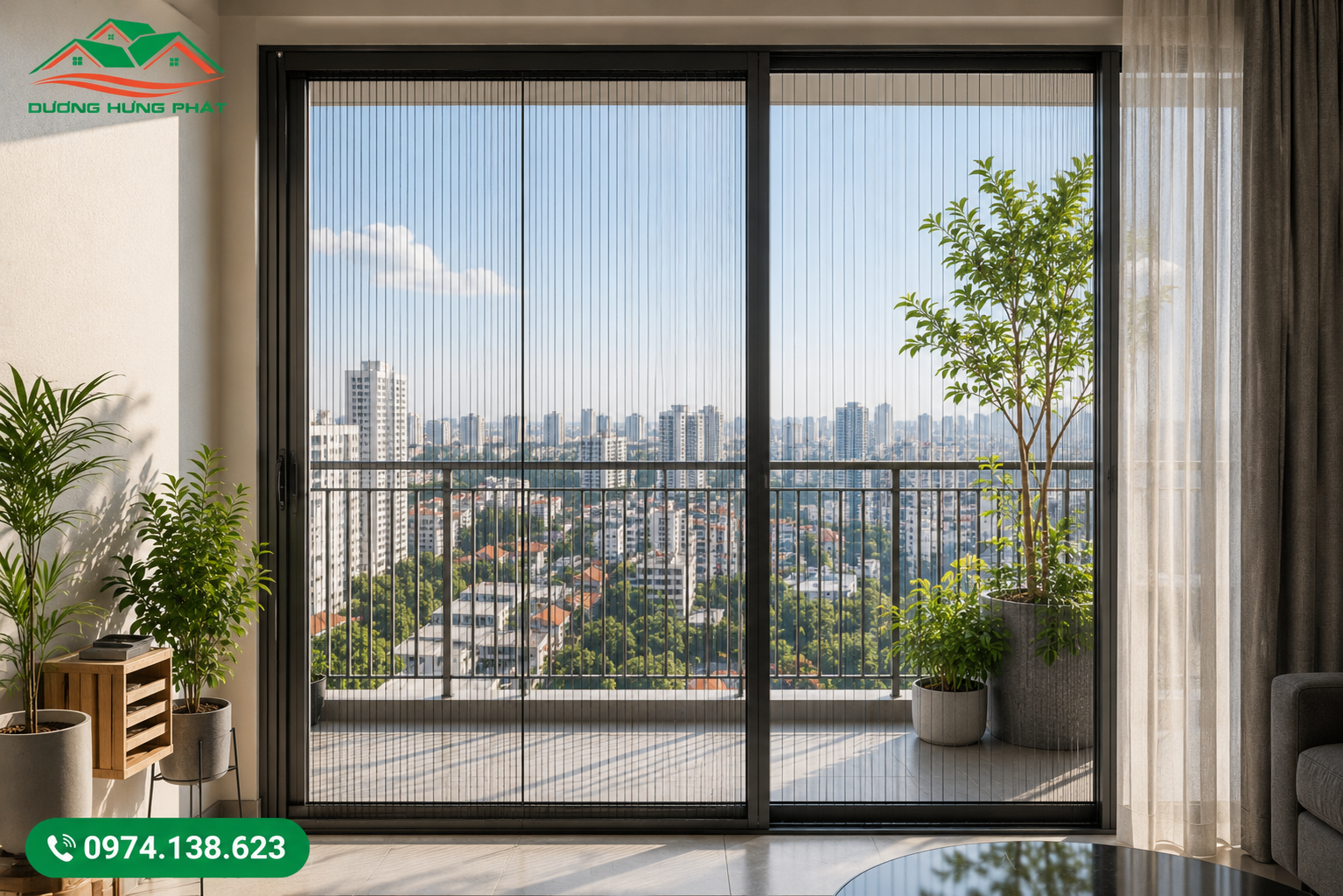 Dương Hưng Phát lắp đặt cửa lưới tại ban công phường Tân Sơn Nhất