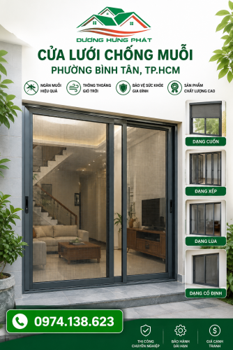 Thi Công Cửa Lưới Chống Muỗi Và Côn Trùng Tại Phường Bình Tân, TP.HCM