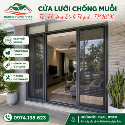 Cửa Lưới Chống Muỗi Phường Bình Thạnh, TP.HCM - Giá Rẻ, Chuyên Nghiệp