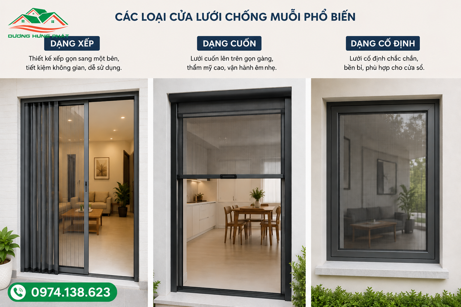 Dương Hưng Phát cung cấp cửa lưới chống muỗi các loại tại phường An Phú Đông