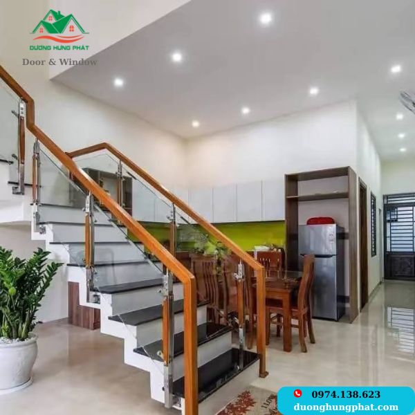 cầu thang tay vịn gỗ quận 12