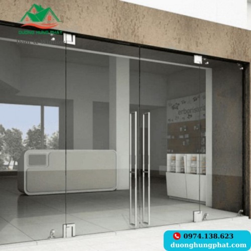 Cửa Kính Bản Lề Sàn 2 Cánh