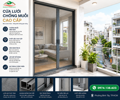 Lắp Đặt Cửa Lưới Chống Muỗi Cao Cấp Tại Phường Bình Tây, TP.HCM