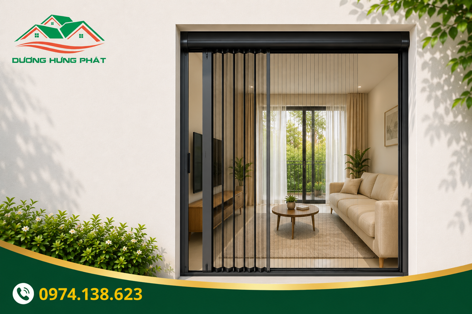Dương Hưng Phát cung cấp cửa lưới chống muỗi dạng xếp