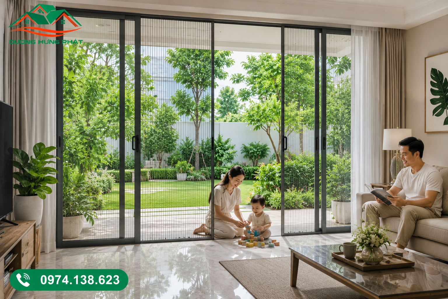 Cửa lưới chống muỗi tạo không gian sống sang trọng