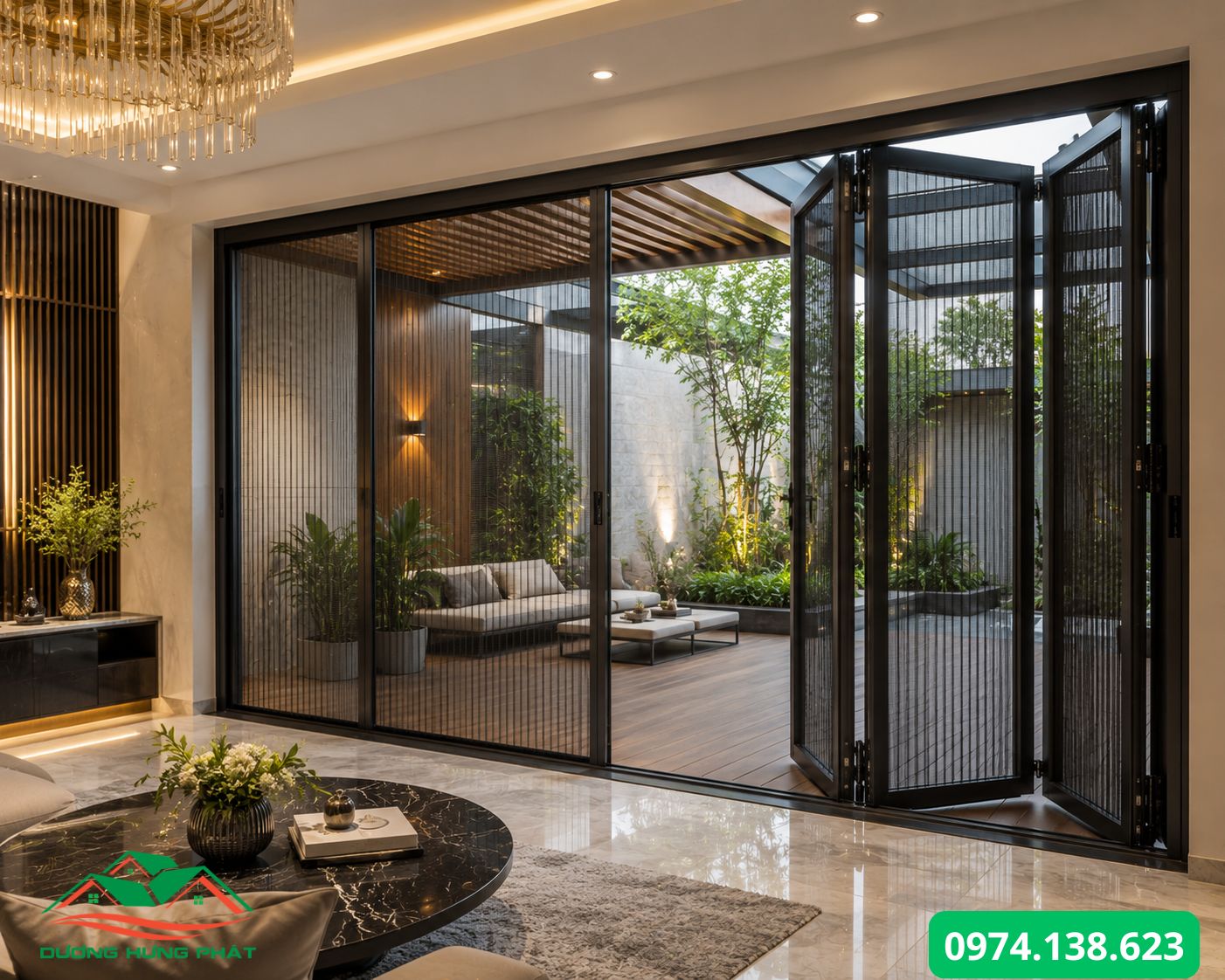 Cửa lưới chống muỗi dạng xếp tại phường Hòa Hưng