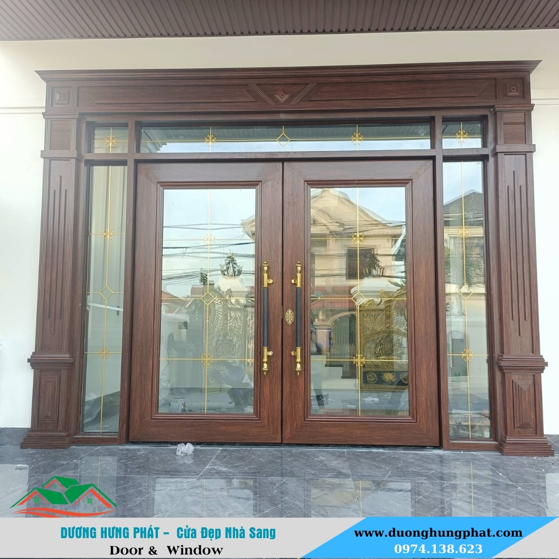 cửa nhôm thủy lực owin kết hợp vách kính