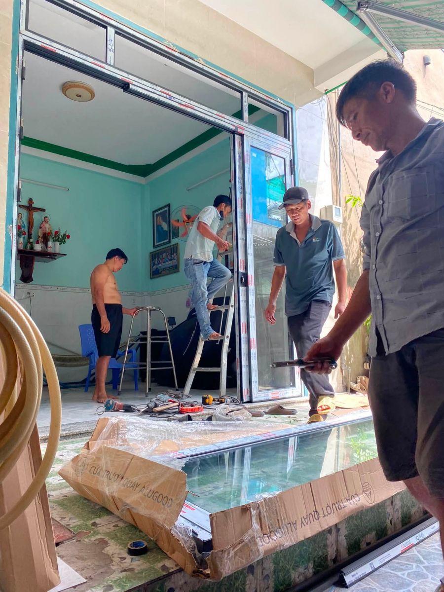 Công trình cửa nhôm trượt quay tại nguyễn súy tân phú tphcm