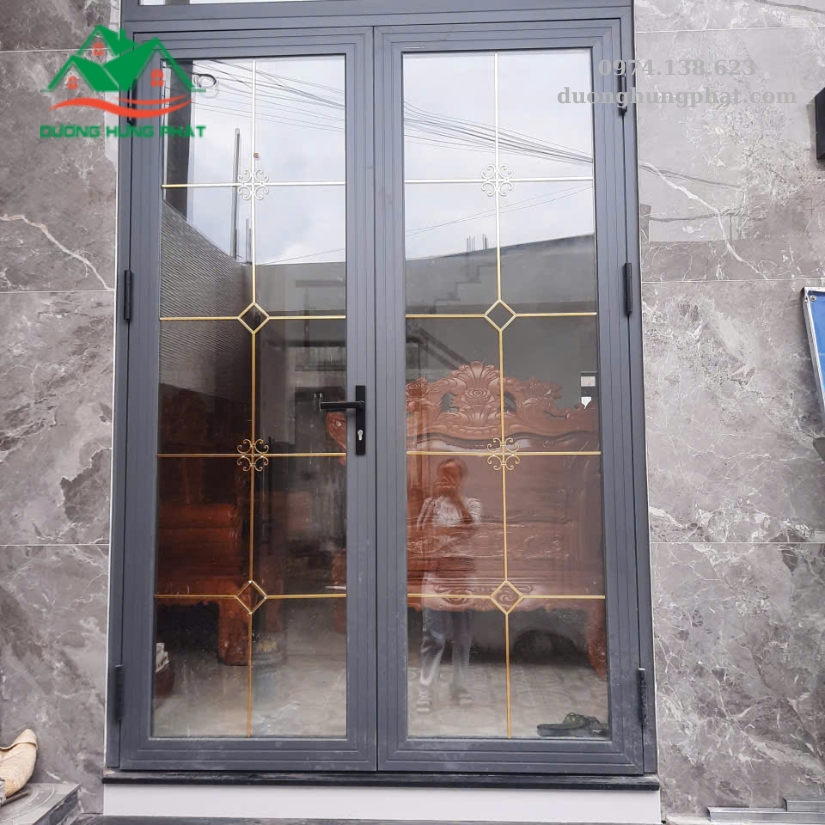 cửa nhôm Xingfa kính hộp nan trang trí