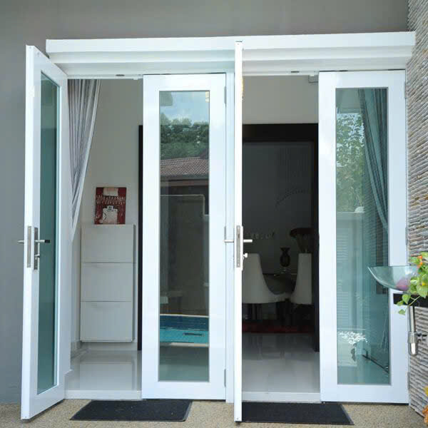 cửa nhôm Xingfa màu trắng sữa phong cách Bắc âu