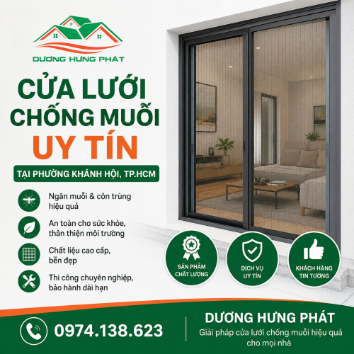 Thi Công Cửa Lưới Chống Muỗi Uy Tín Tại Phường Khánh Hội, TP.HCM