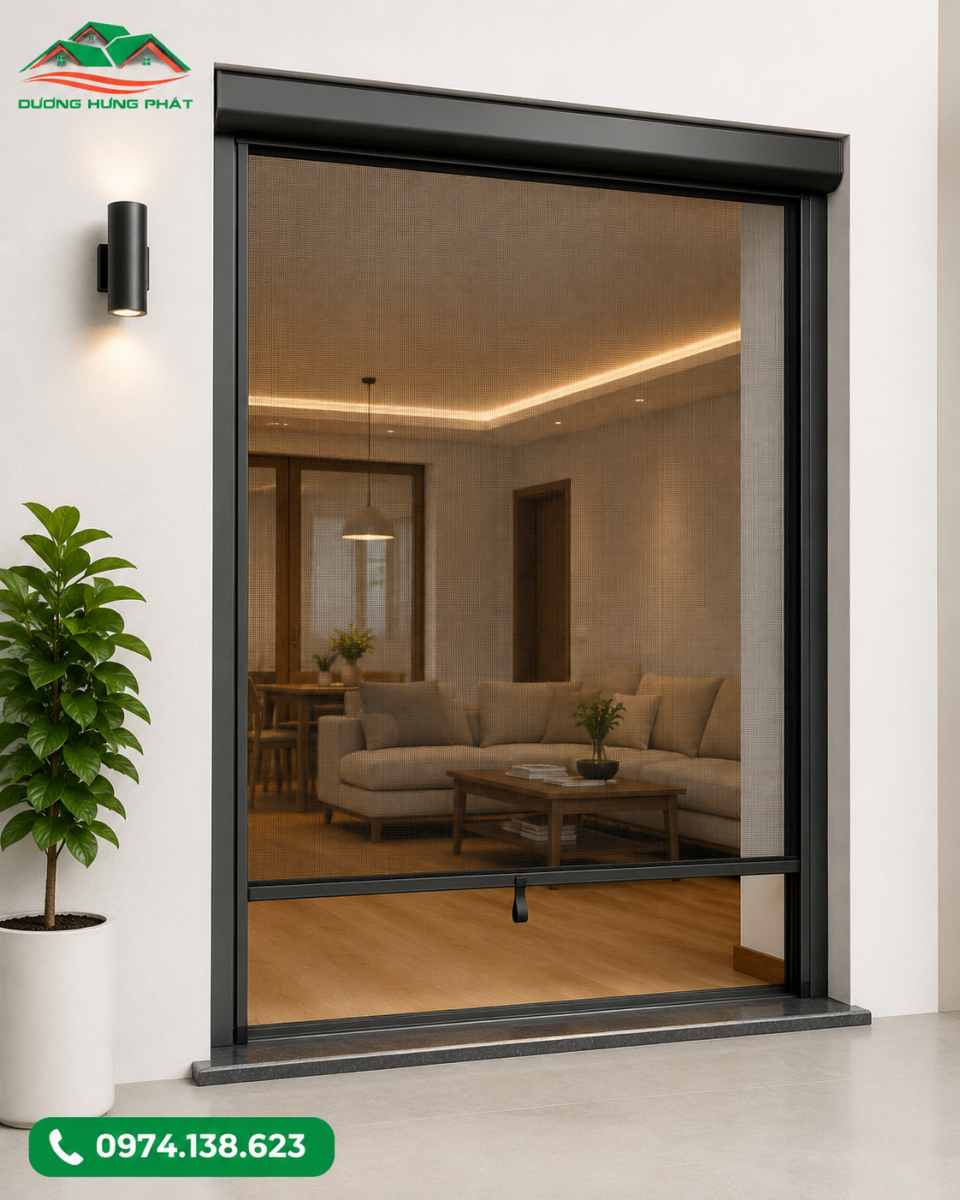 Cửa lưới chống muỗi dạng cuốn tại phường Phú Thuận