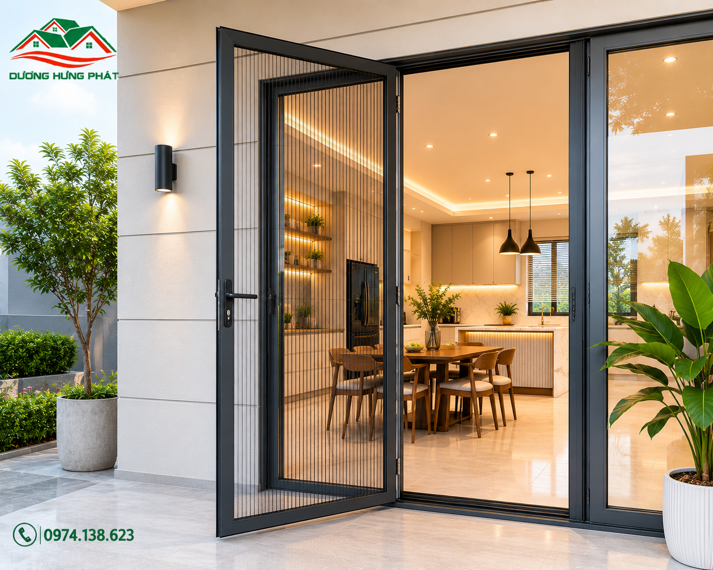 Dương Hưng Phát lắp đặt cửa lưới chống muỗi dạng mở quay