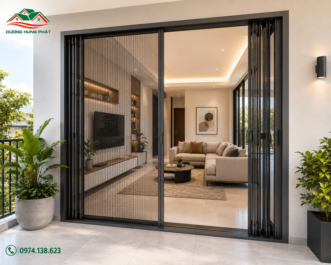 Lắp đặt cửa lưới chống muỗi dạng xếp tại phường Bàn Cờ, TP.HCM