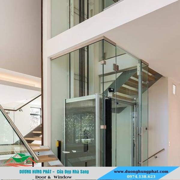 thi công vách kính thang máy tại Bình Tân