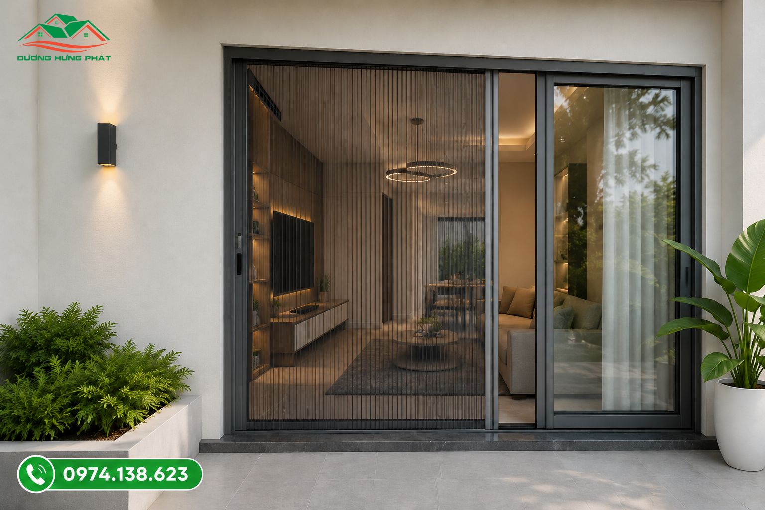 Nhà phố được lắp đặt cửa lưới chống muỗi và côn trùng
