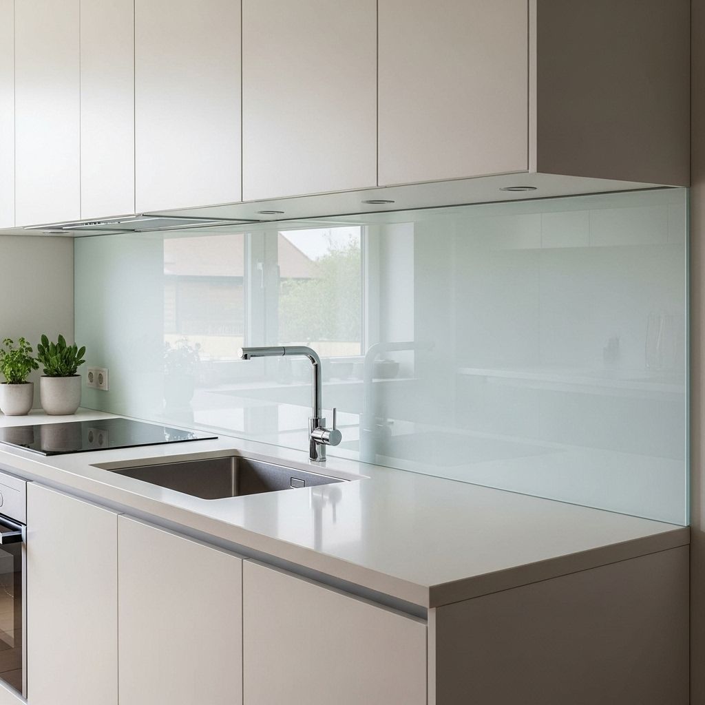 tủ bếp ốp kính cường lực