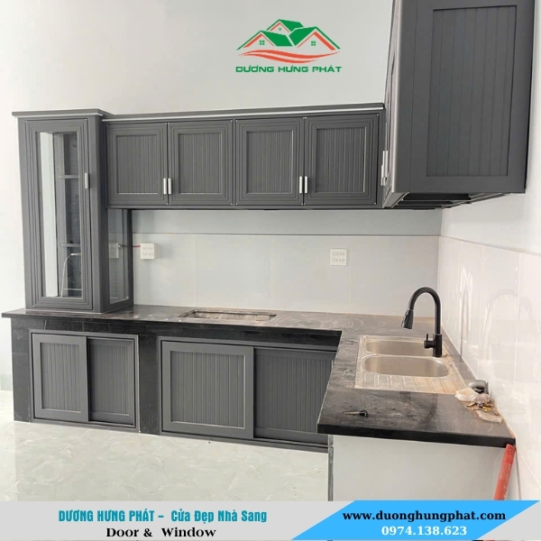 tủ bếp nhôm kính Củ Chi