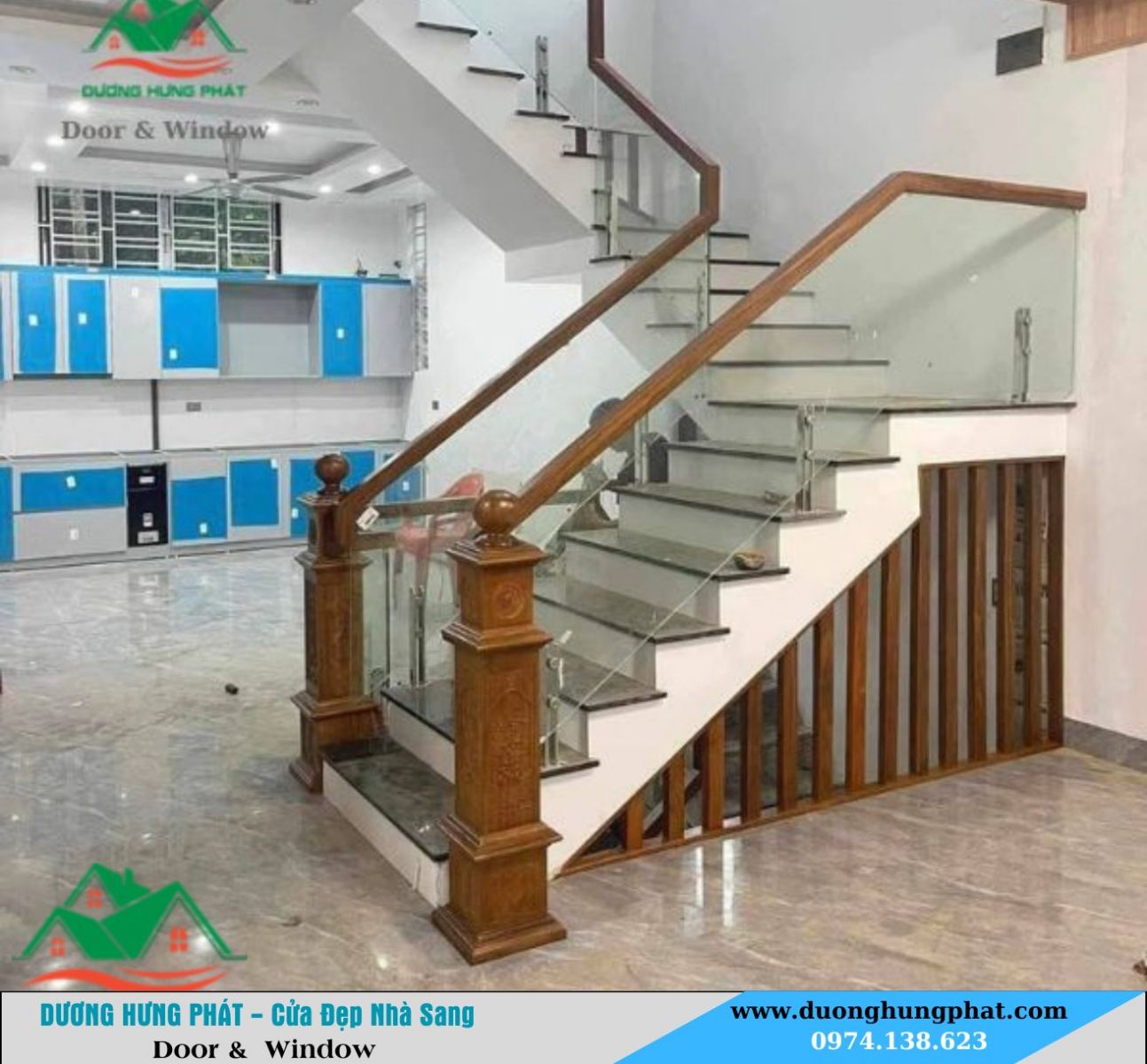 cầu thang kính tại Tân Bình TP.HCM