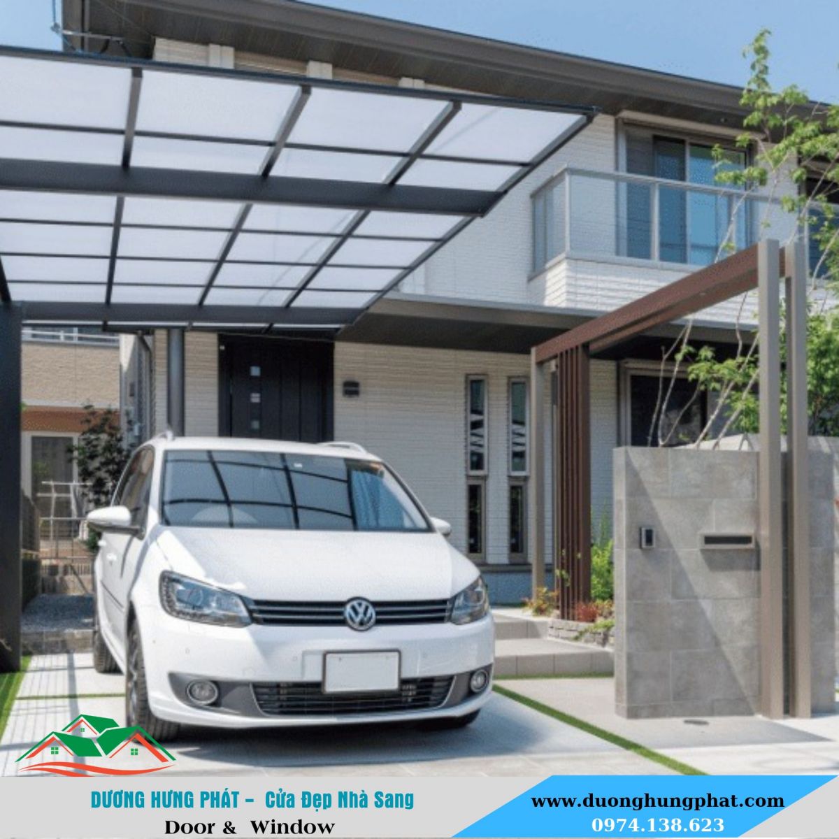 mái che kính cường lựcTân Bình