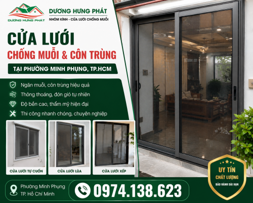 Thi Công Cửa Lưới Chống Muỗi Phường Minh Phụng Nhanh Chóng, Chất Lượng