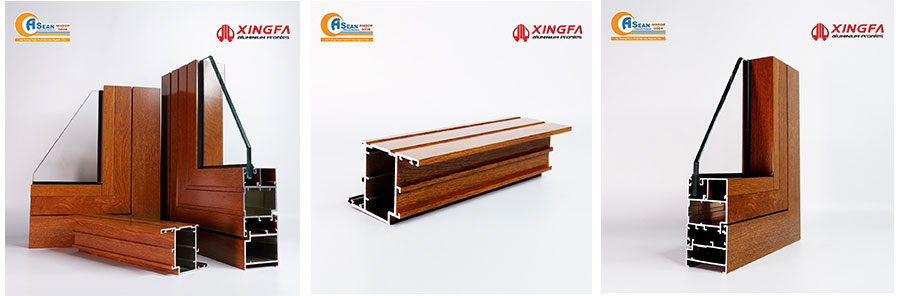 cửa nhôm Xingfa màu vân gỗ cách âm cách nhiệt tốt