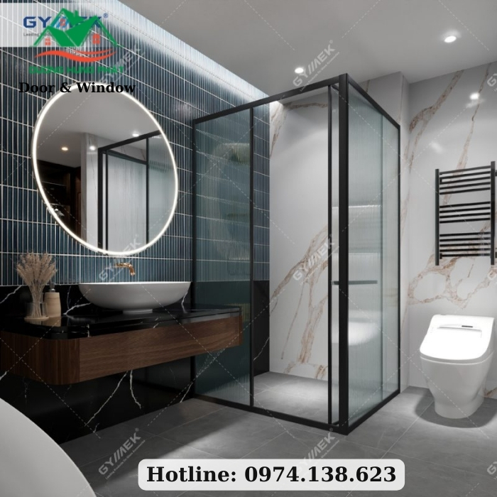 phòng tắm kính Gymek cửa lùa 90 độ phòng tắm kính Gymek cửa lùa 90 độ