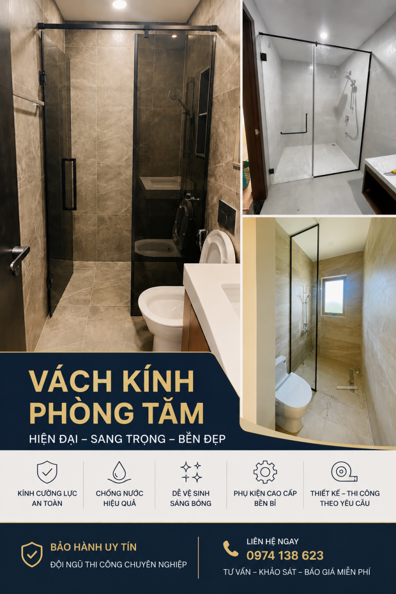 phòng tắm kính là lựa chọn tối ưu trong thiết kế hiện đại