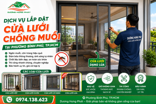 Dịch Vụ Lắp Đặt Cửa Lưới Chống Muỗi Tại Phường Bình Phú, TP.HCM