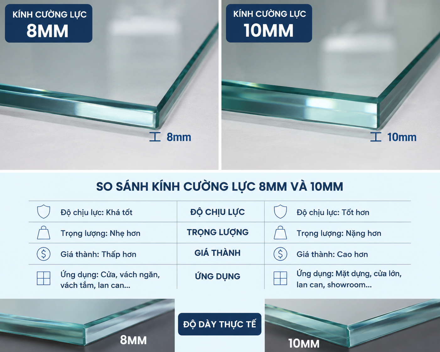 so sánh kính cường lực 8mm và 10mm