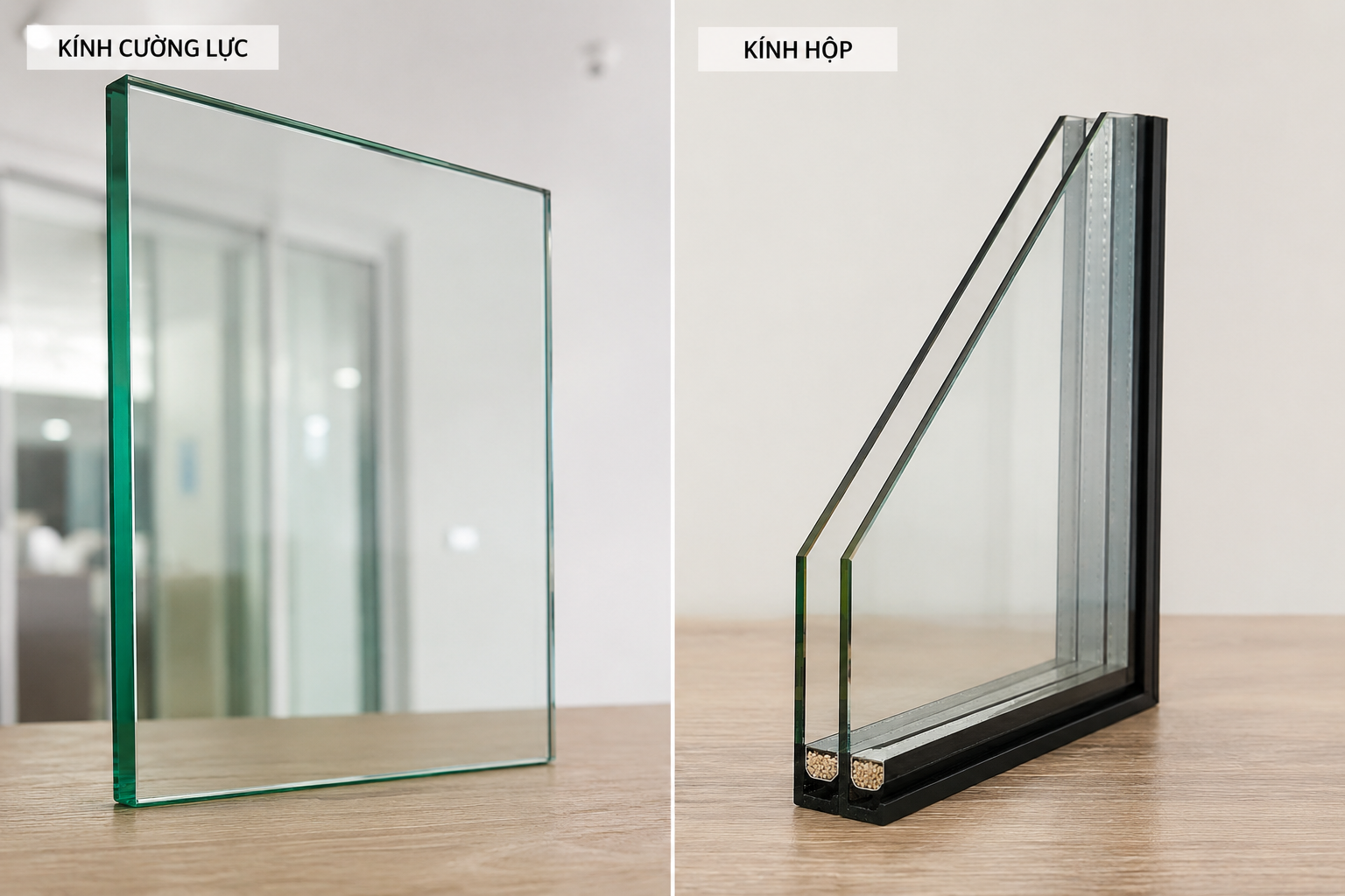 so sánh kính cường lực và kính hộp