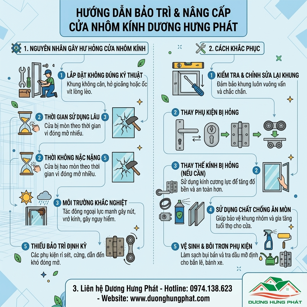 sửa chữa cửa nhôm kính giá rẻ tại Gò Vấp TP.HCM