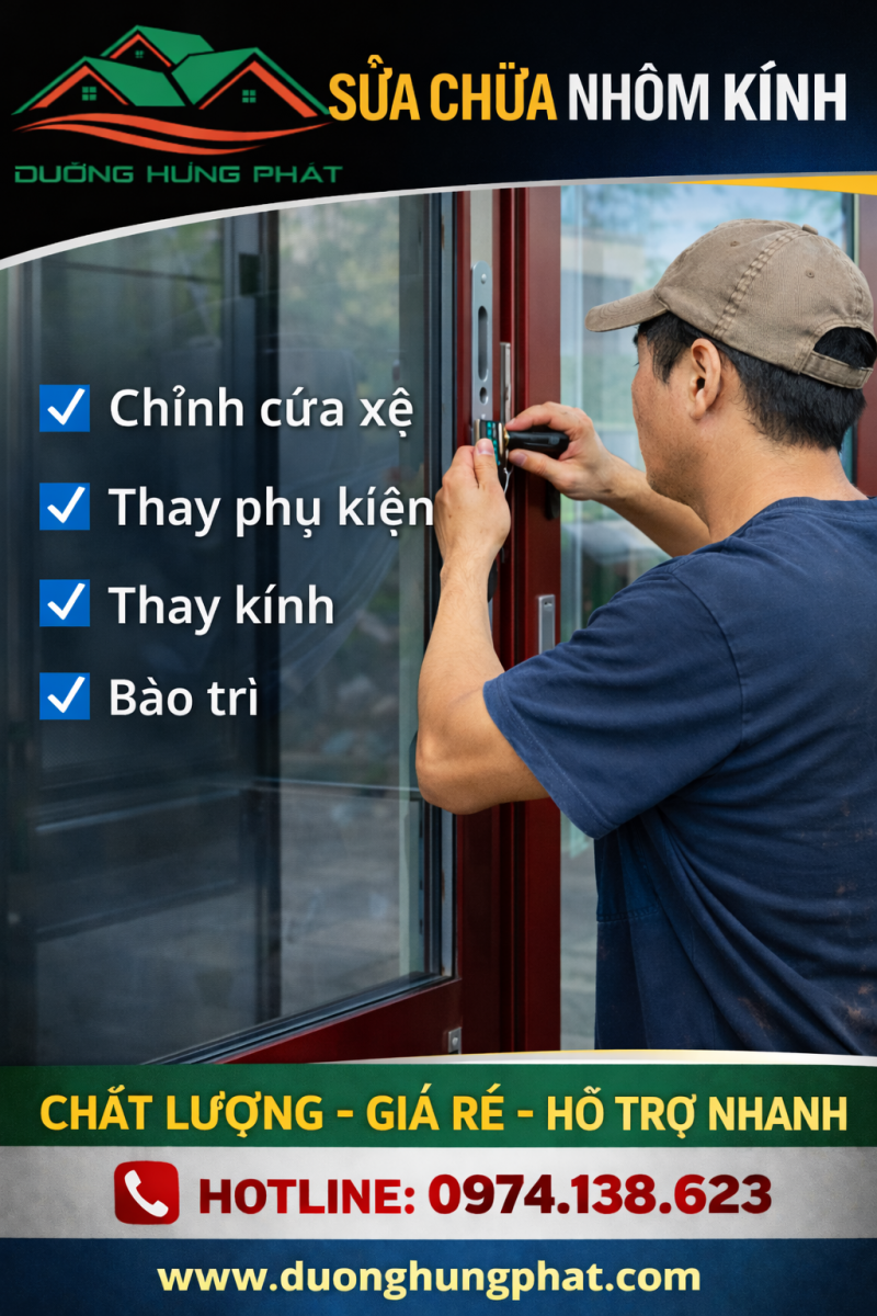 sửa chữa nhôm kính chuyên nghiệp quận 10 TP.HCM