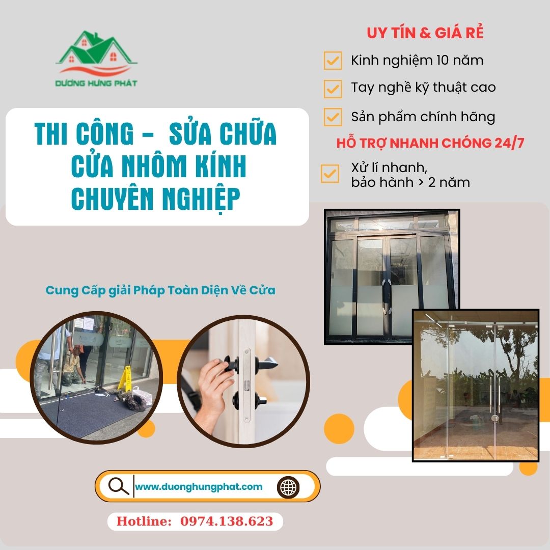 thi công sửa chữa cửa nhôm kính uy tín quận 8 tphcm