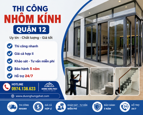 Đơn Vị Thi Công Nhôm Kính Chất Lượng Gía Rẻ Tại Quận 12 TP.HCM