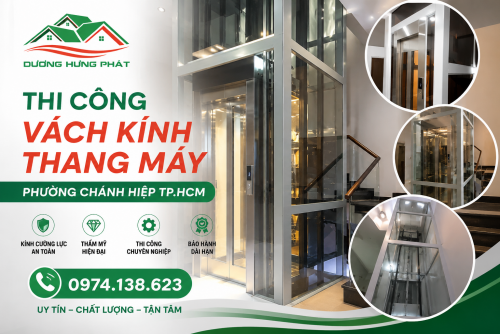 Làm Vách Kính Thang Máy Biệt Thự Chung Cư Tại Chánh Hiệp Bình Dương