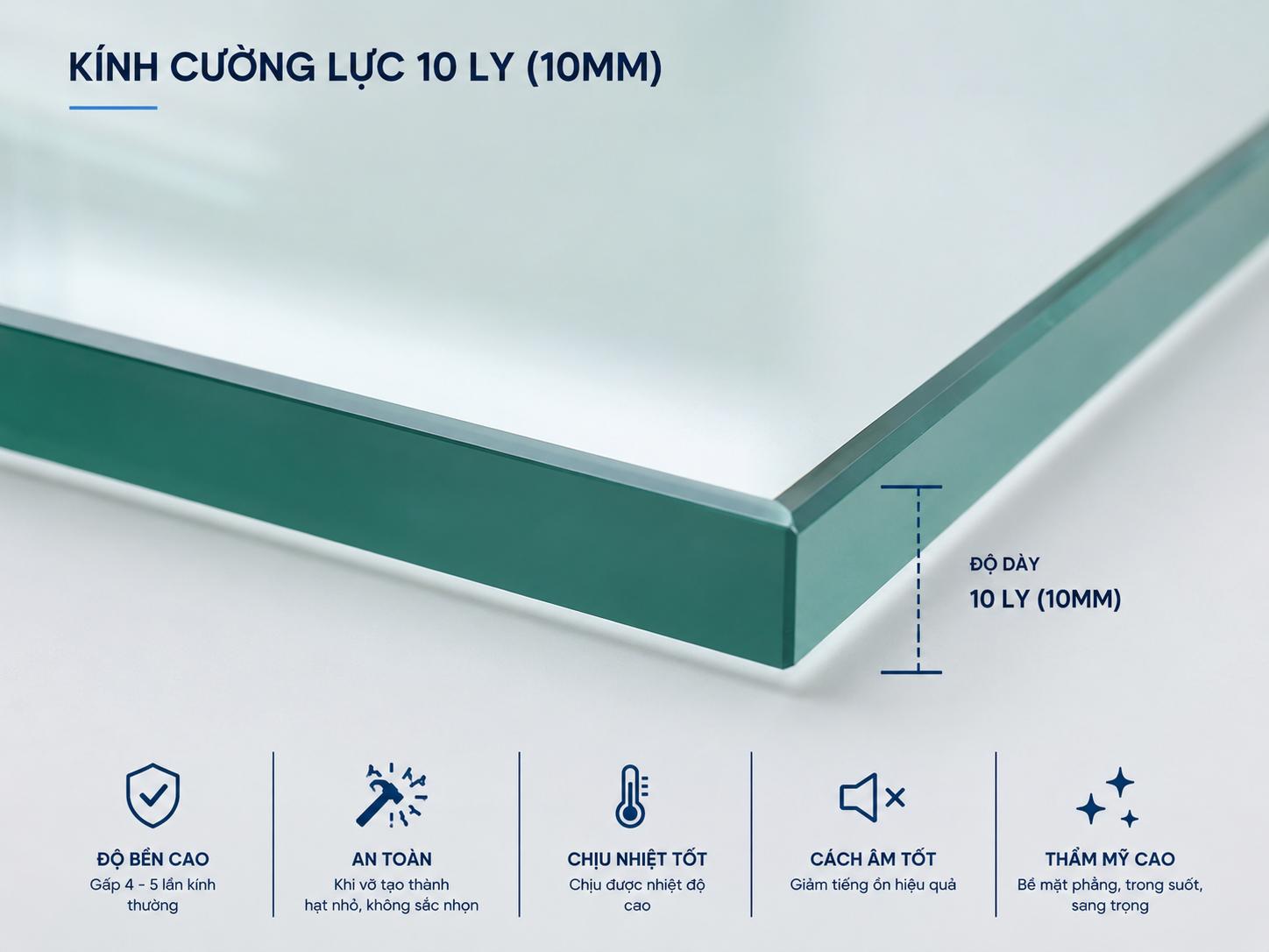 ưu điểm kính cường lực 10 ly