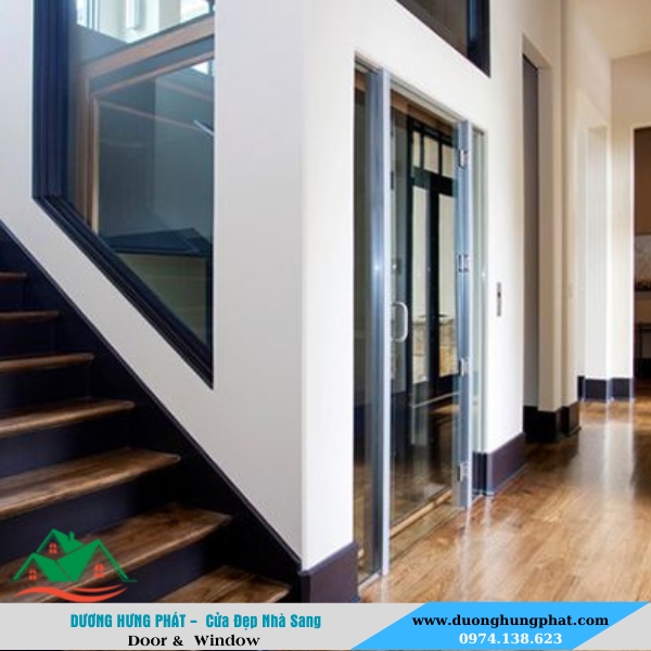 vách kính thang máy cho khách sạn nhà phố