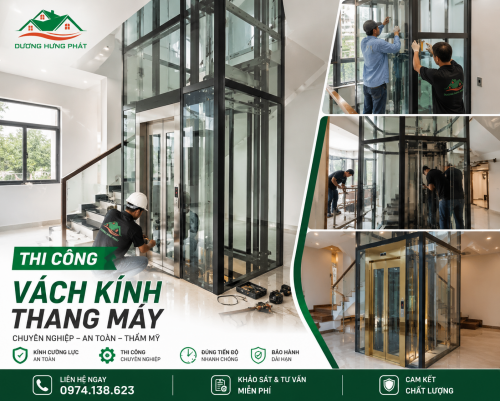 Thi Công Vách Kính Thang Máy Phường Phú Lợi -Trọn Gói, Giá Cạnh Tranh