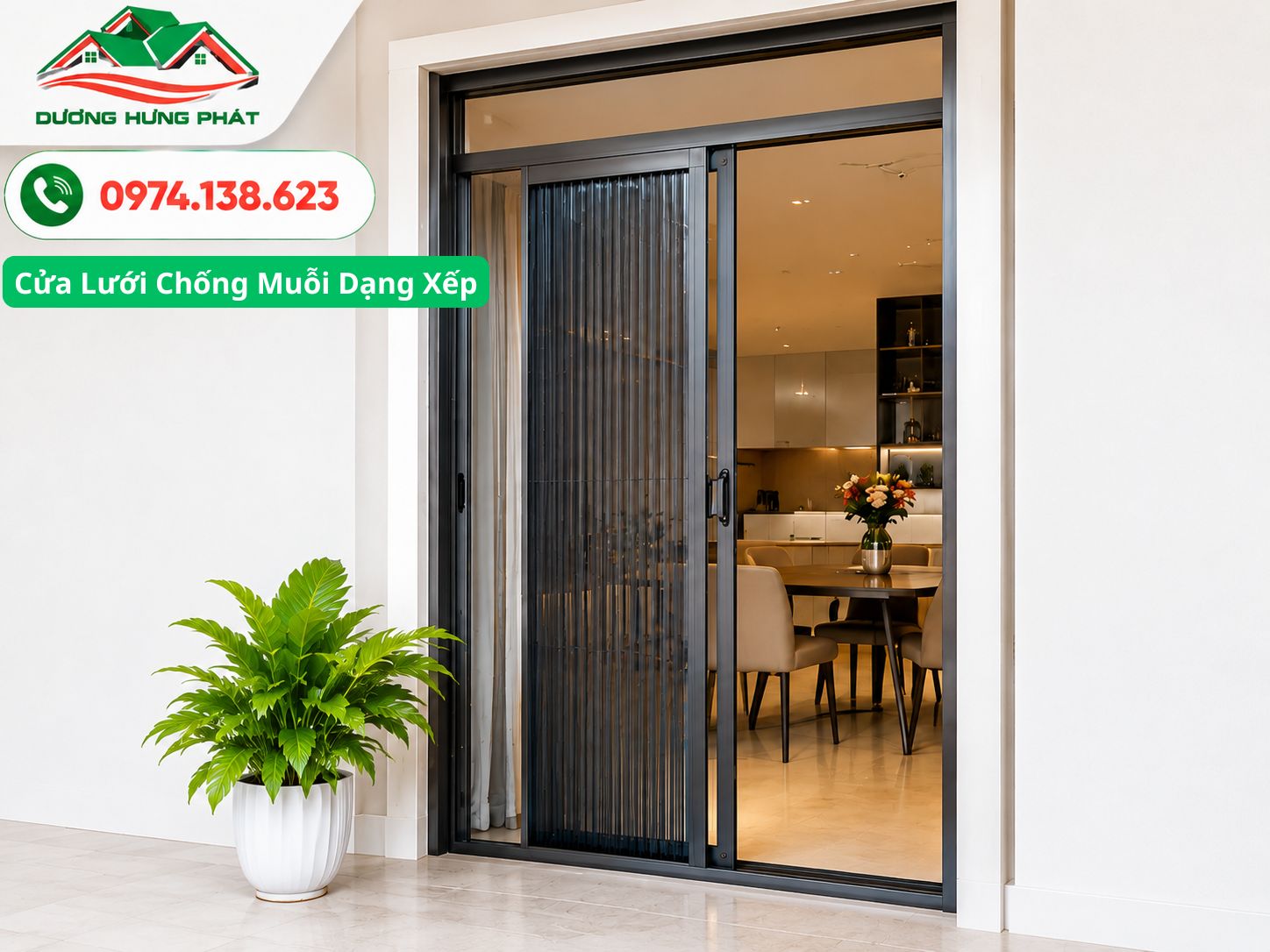 Cửa lưới chống muỗi dạng xếp phường Tân Thới Hiệp
